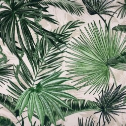 Tissu Bachette Imprimée Palm Beach Vert 