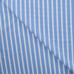 Tissu Coton Nylon Rayure Bleu