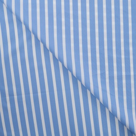 Tissu Coton Nylon Rayure Bleu