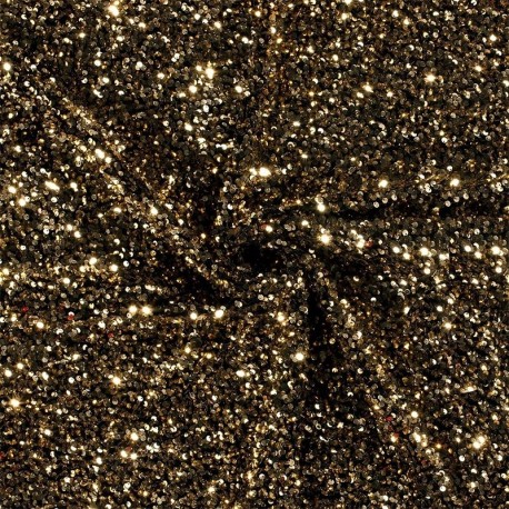 Tissu Velours Sequin Doré
