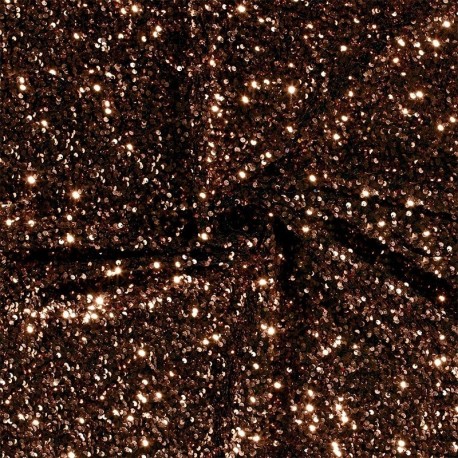 Tissu Velours Sequin Bronze 