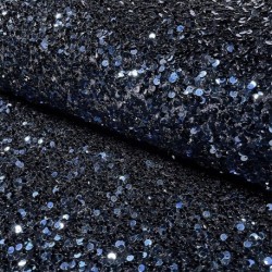 Tissu Velours Sequin Bleu Nuit