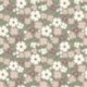 Tissu Popeline Imprimé Digital Fleurs Vert Olive
