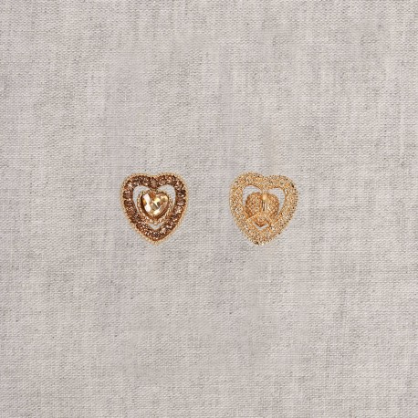 Bouton coeur strass