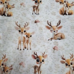 Tissu Imprimé 3D Bambinos Ecru 