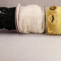 Galon brodé paillettes et perles