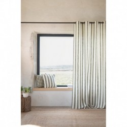Tissu Landes Toile Grosse Rayure Kaki