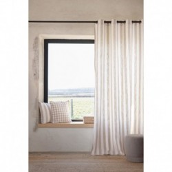 Tissu Landes Toile Grosse Rayure Beige 