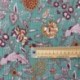 Tissu Blockprint Imprimé Tampons Mains Matelassé Double Face Fleur Fond Bleu