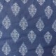 Tissu Blockprint Impression Tampons Mains Feuille Fond Bleu