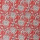 Tissu Blockprint Impression Tampons Mains Fleur Fond Rouge