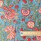 Tissu Blockprint Impression Tampons Mains Floral Fond vert