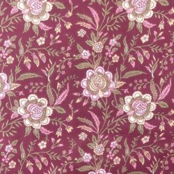 Tissu Blockprint Impression Tampons Mains Fleur Fond Violet