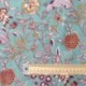 Tissu Blockprint Impression Tampons Mains Fleur Fond Bleu