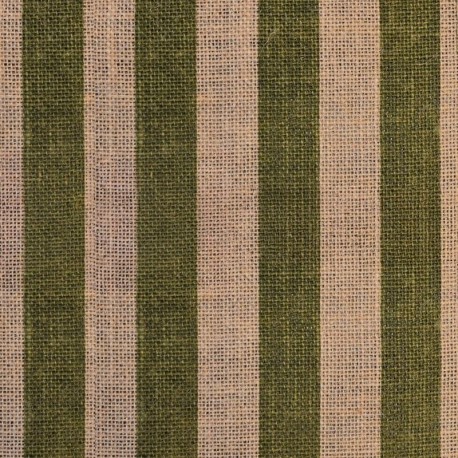 Tissu Toile de Jute Imprimée Porto Kaki