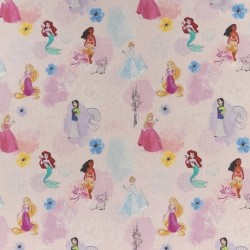 Tissu Licence Princesse Fond Rose