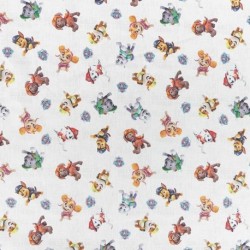 Tissu Licence Pat Patrouille Friends Fond Blanc 