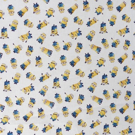 Tissu Licence Minions Fond Blanc
