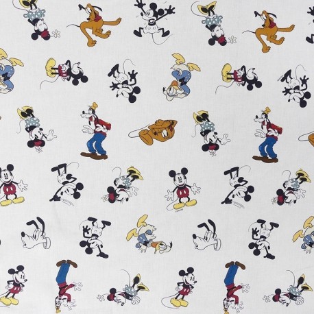 Tissu Licence Mickey Friends Fond Blanc