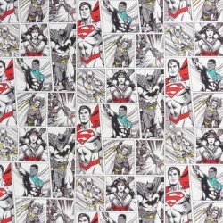 Tissu Licence Justice League Fond Blanc Blanc