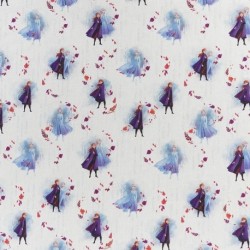 Tissu Licence La Reine Des Neiges Fond Blanc