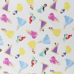 Tissu Licence Princesse Fond Blanc 
