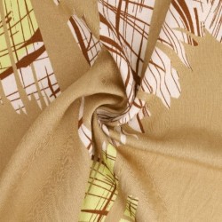 Tissu Viscose Nylon Imprimé Abstrait Beige