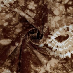 Tissu Viscose Imprimé Tye&die Taupe