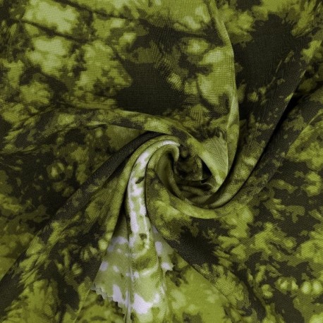 Tissu Viscose Imprimé Tye&die Vert