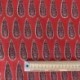 Tissu Blockprint Impression Tampons Mains Feuille Fond Rouge