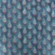 Tissu Blockprint Impression Tampons Mains Feuille Fond Bleu