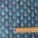 Tissu Blockprint Impression Tampons Mains Feuille Fond Bleu