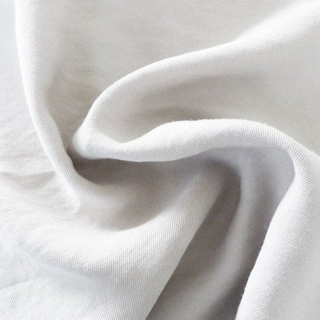 Tissu Viscose Polyester Uni Blanc 