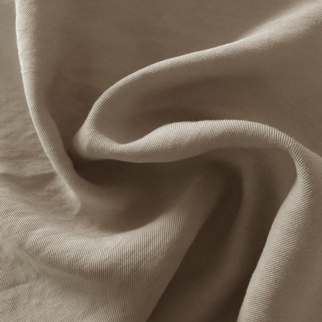 Tissu Viscose Polyester Uni Taupe
