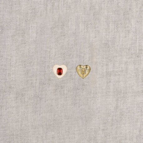 Bouton bijou coeur bi-color