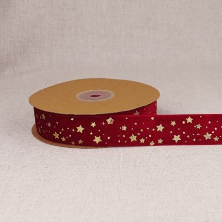 Ruban velours etoiles