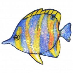 Ecussons monde marin - Poisson bl/jaun