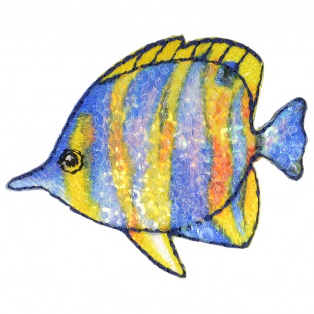 Ecussons monde marin - Poisson bl/jaun