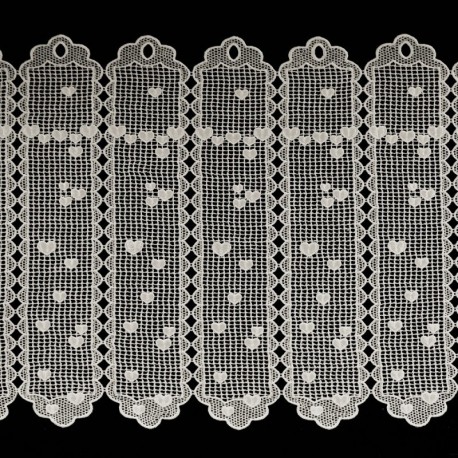 Brise Bise Macramé Hauteur 90cm Coeur Ecru