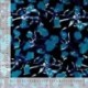 Tissu Satin de Viscose Imprimé Fleurs Bleu 