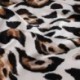 Tissu Satin de Viscose Imprimé Léopard Sable
