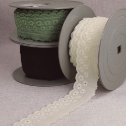 Broderie fleurs festonnée