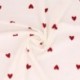 Tissu Jersey Côtelé Imprimé Coeur