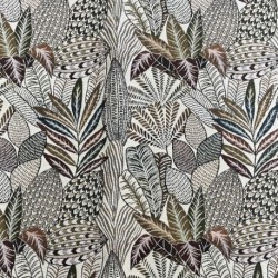 Tissu Jacquard Imprimé Egypte Blanc 