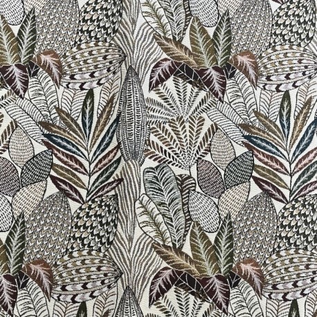 Tissu Jacquard Imprimé Egypte Blanc 