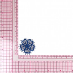 S ecusson fleur dentelle - Bleu