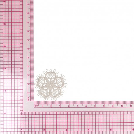 S ecusson fleur dentelle - Blanc