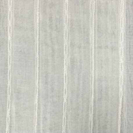 Tissu Etamine Jacquard Chenillé Evora Blanc