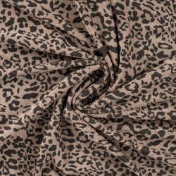 Tissu Velours Côtelé Imprimé Léopard Pierre 
