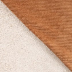 Tissu Velours Côtelé Camel Double Face Sherpa